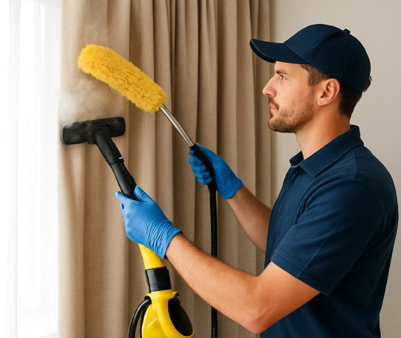 Trusted residential curtain cleaning technician Matty Curtain Cleaning little-mountain QLD