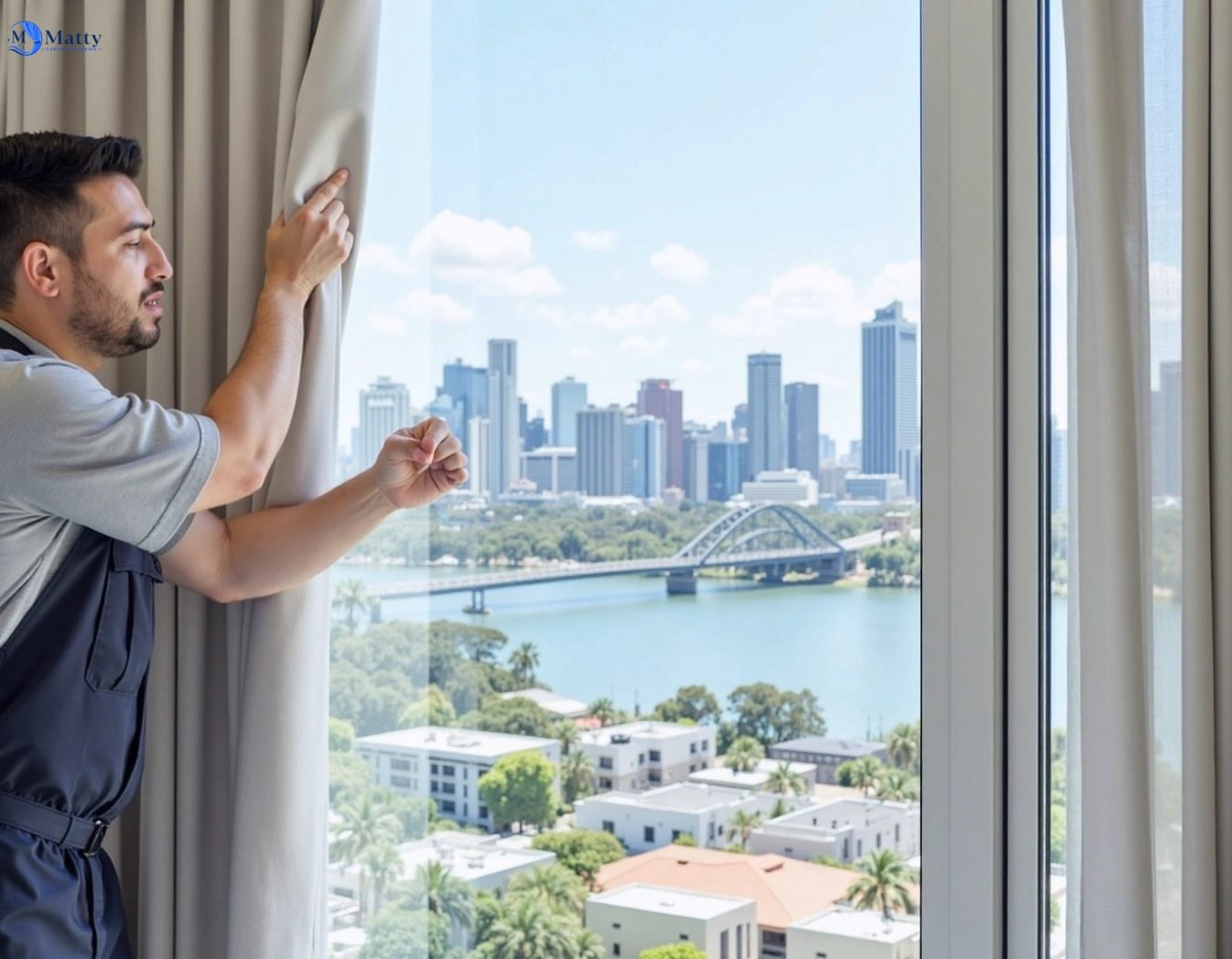 Professional curtain steam cleaning service little-mountain QLD by Matty Curtain Cleaning