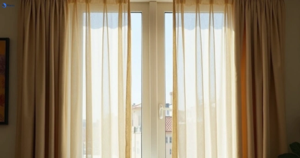 Dull dusty drapes in little-mountain before professional cleaning